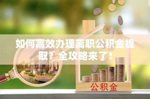 花溪如何高效办理离职公积金提取？全攻略来了！
