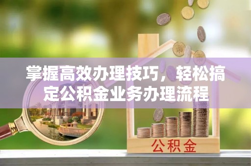 花溪掌握高效办理技巧，轻松搞定公积金业务办理流程