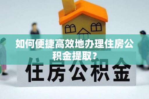 花溪如何便捷高效地办理住房公积金提取？